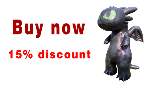 Toothless inflatable costume Buy now and enjoy 15% discount