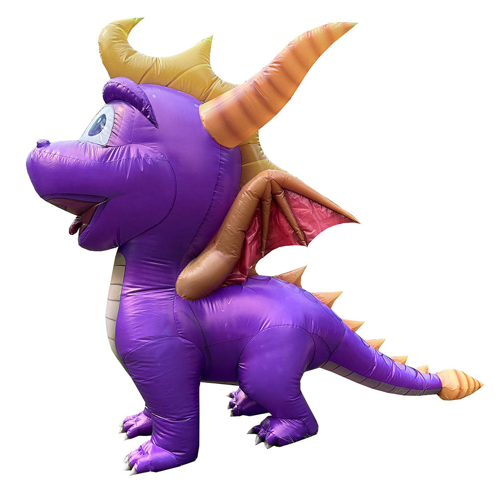 Spyro inflatable costume. Cute cartoon dragon.