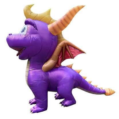 Spyro inflatable costume. Cute cartoon dragon.