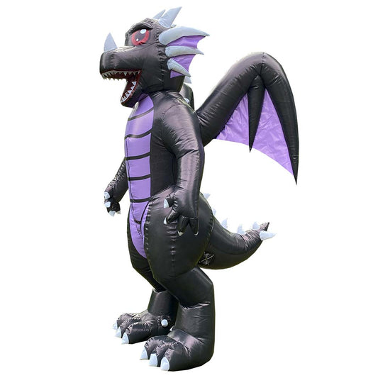 Black cartoon dragon inflatable costume, cute dragon decoration