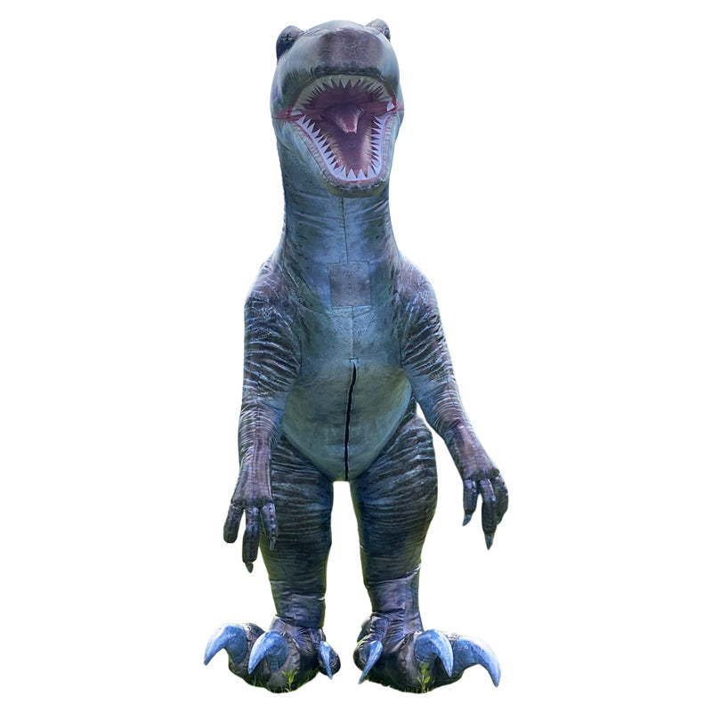 Raptor blue inflatable costume, the coolest dinosaur costume