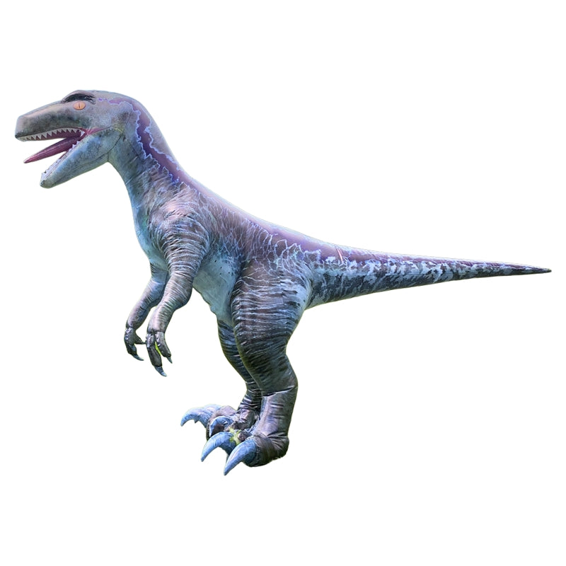 Raptor blue inflatable costume, the coolest dinosaur costume