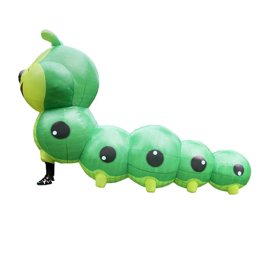 Inflatable caterpillar costume. Bug walking large mascot