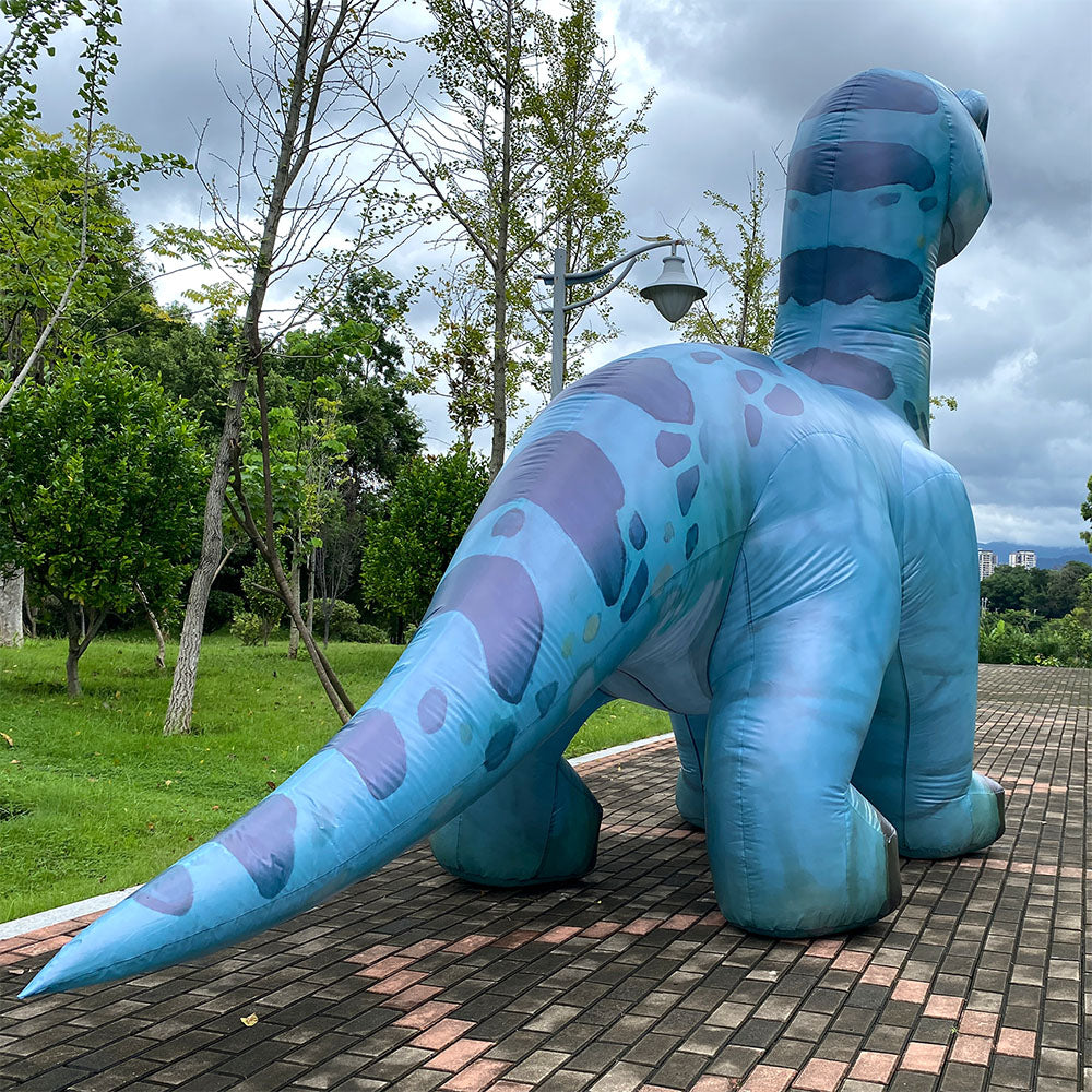 Brontosaurus baby inflatable costume. Cartoon dinosaur