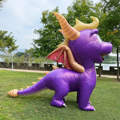 Spyro inflatable costume. Cute cartoon dragon.