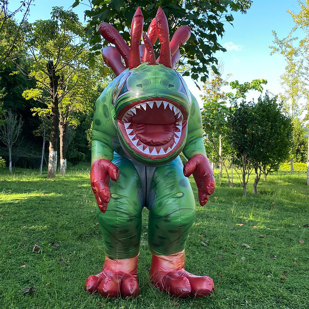 Inflatable Murloc costume. World of Warcraft mascot.