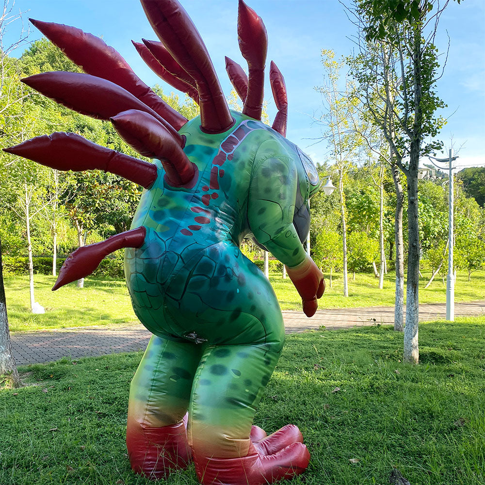 Inflatable Murloc costume. World of Warcraft mascot.