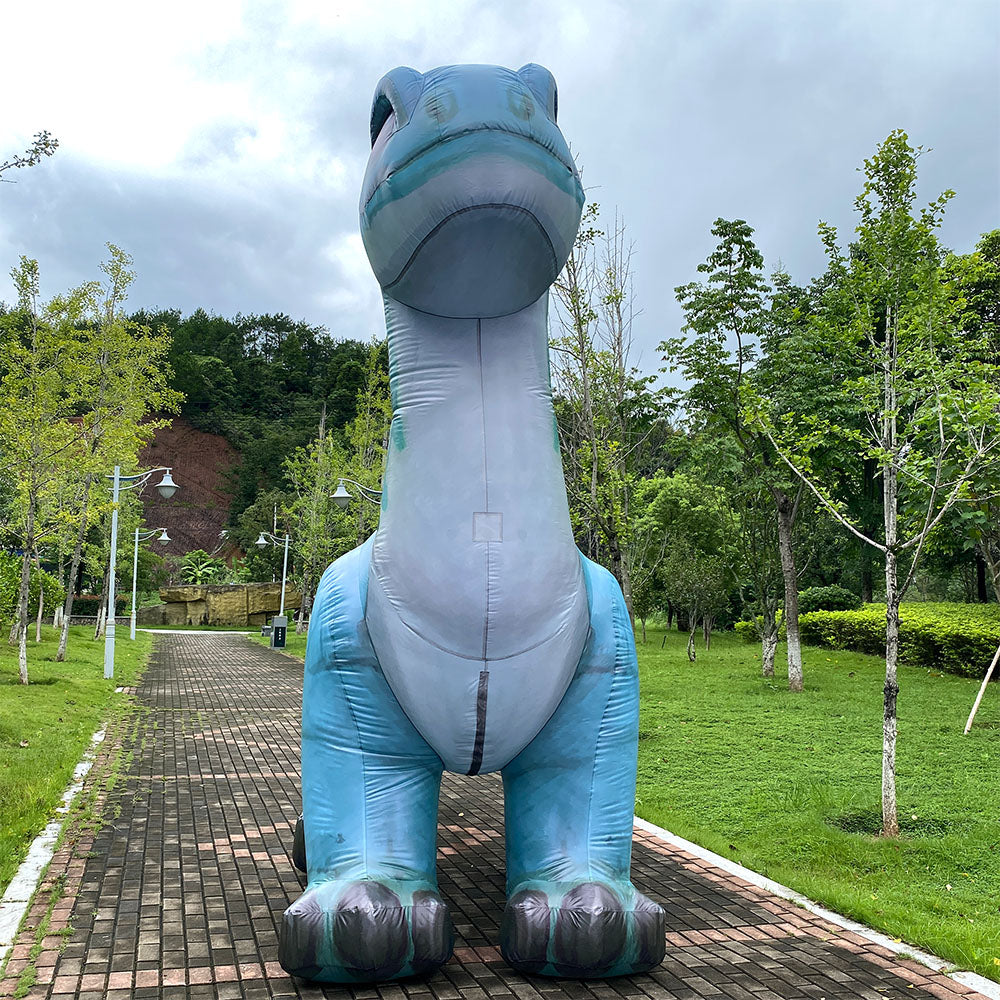 Brontosaurus baby inflatable costume. Cartoon dinosaur