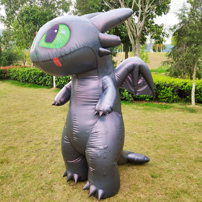 Toothless inflatable costume, cute black dragon