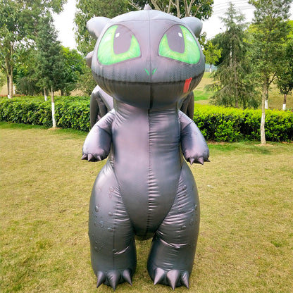 Toothless inflatable costume, cute black dragon