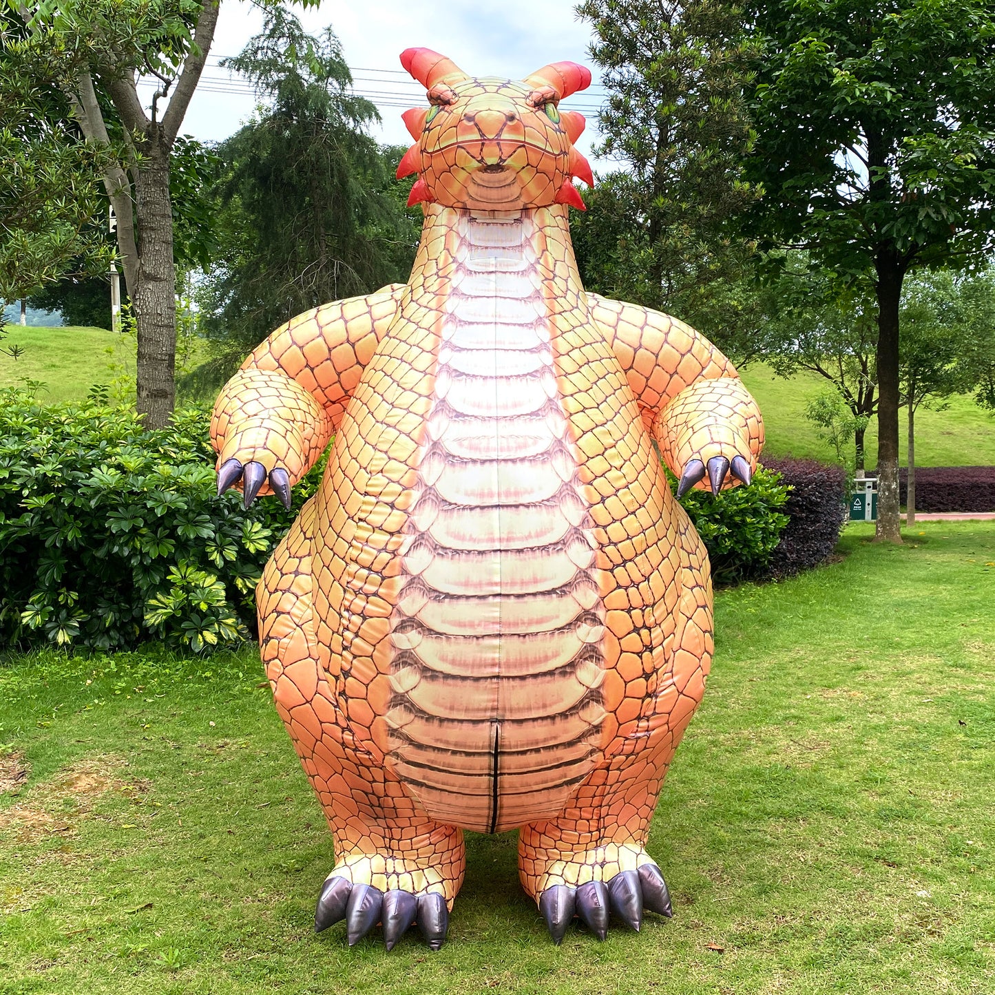 orange Dragon inflatable cosplay costume.