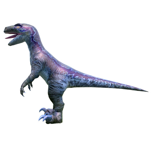 Raptor blue inflatable costume, the coolest dinosaur costume