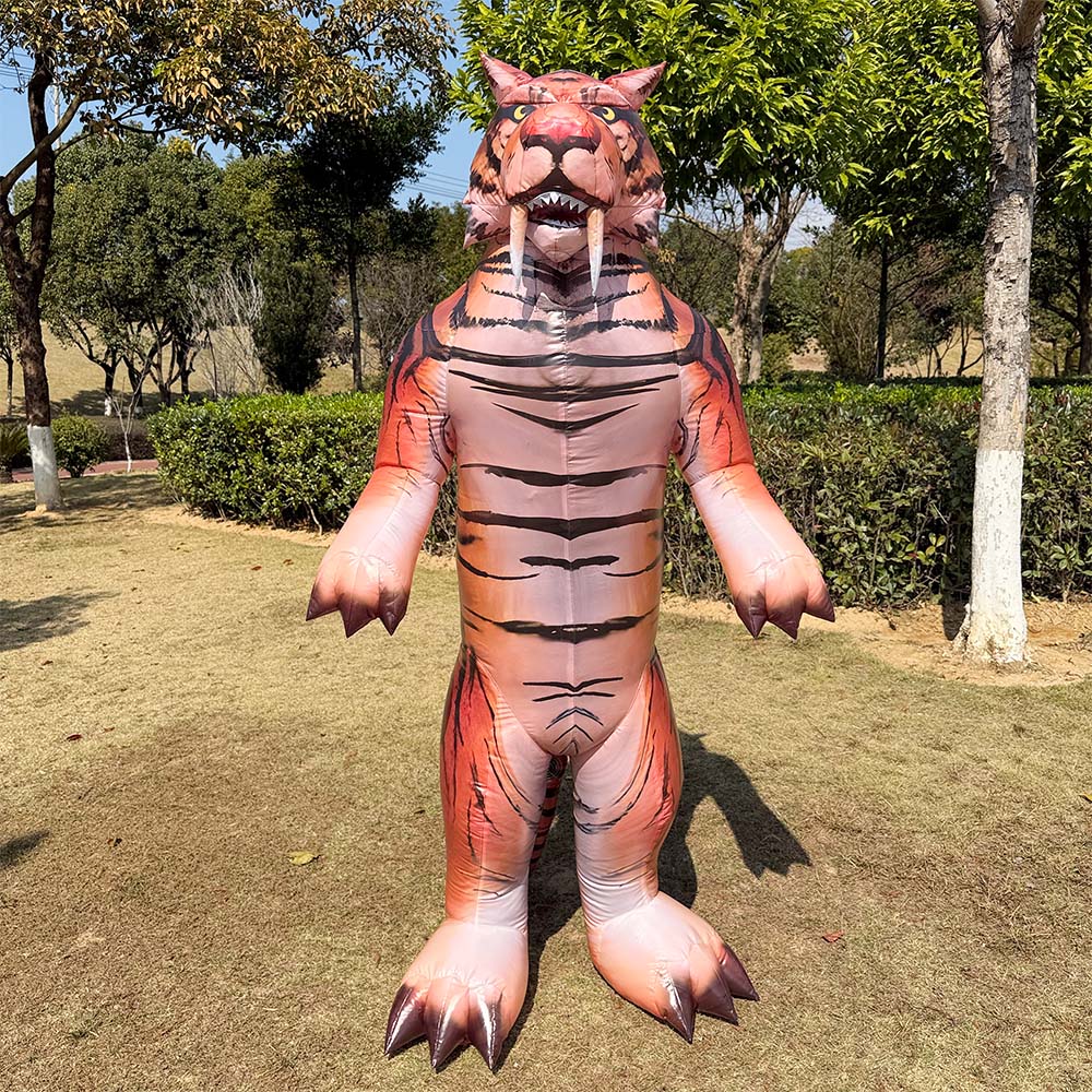 Inflatable tiger costume. Animal clothing.