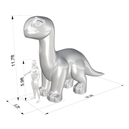 Brontosaurus baby inflatable costume. Cartoon dinosaur