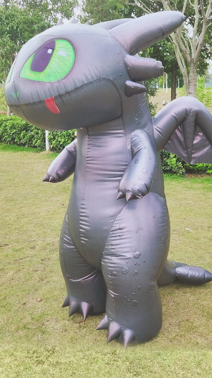 Toothless inflatable costume, cute black dragon