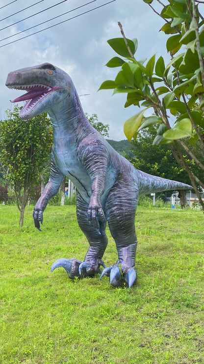 Raptor blue inflatable costume, the coolest dinosaur costume