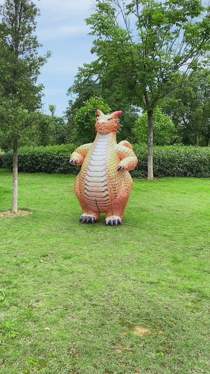 orange Dragon inflatable cosplay costume.