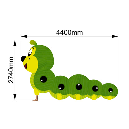 Inflatable caterpillar costume. Bug walking large mascot