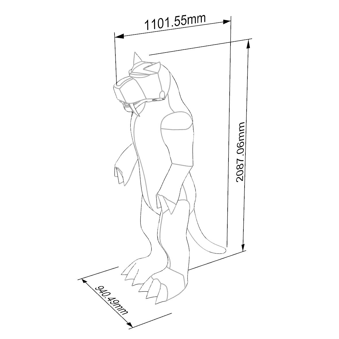 Inflatable tiger costume. Animal clothing.