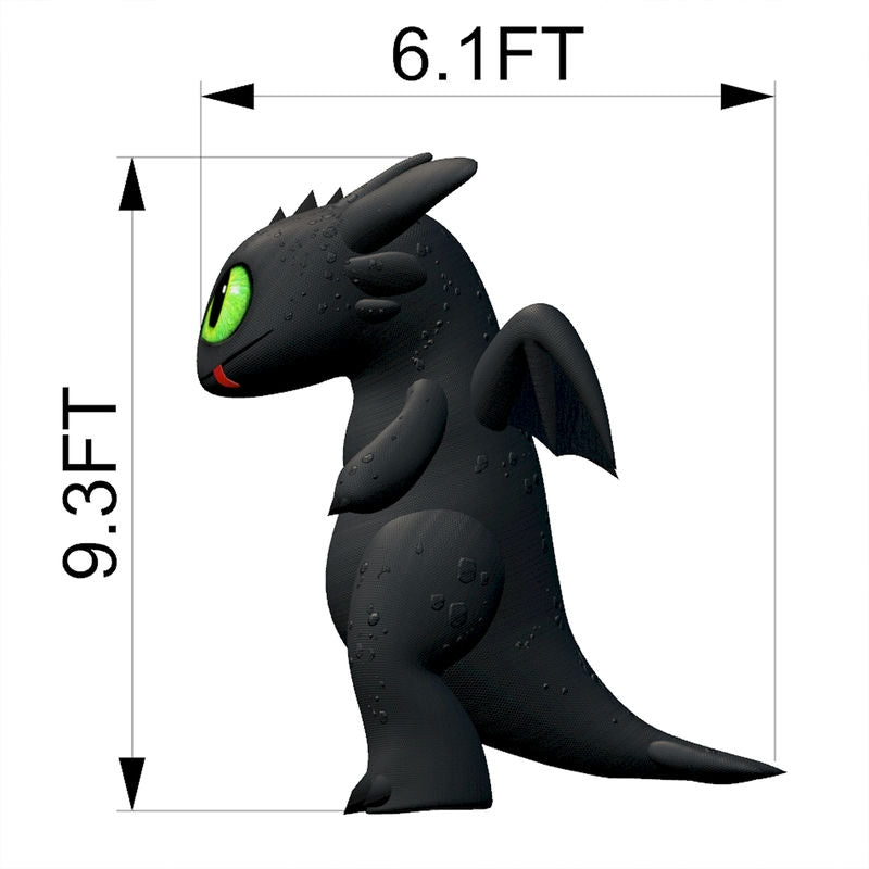 Toothless inflatable costume, cute black dragon